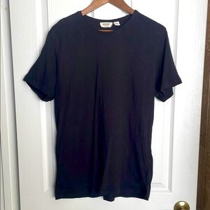HEDGE - Black lightweight rolled crew neck tee Shirt